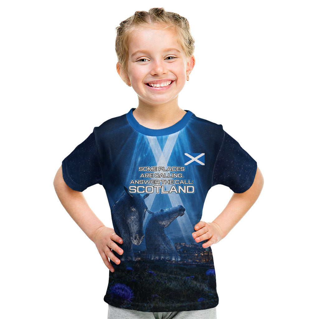 Scotland Kelpies And Unicorn UFO Kid T Shirt Sci-Fi Alien Abduction And Magic Legends