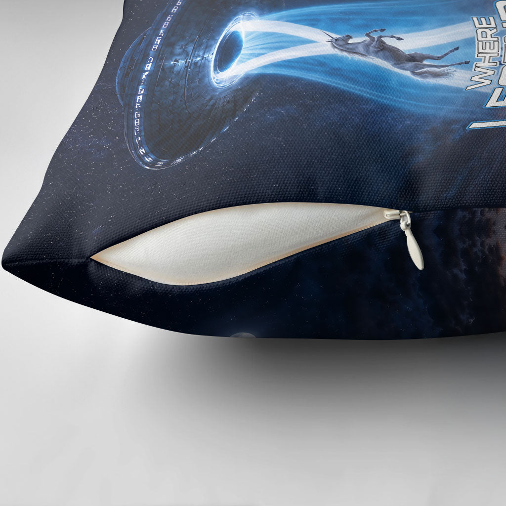 Scotland Kelpies And Unicorn UFO Pillow Cover Sci-Fi Alien Abduction And Magic Legends