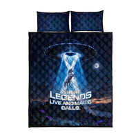 Scotland Kelpies And Unicorn UFO Quilt Bed Set Sci-Fi Alien Abduction And Magic Legends