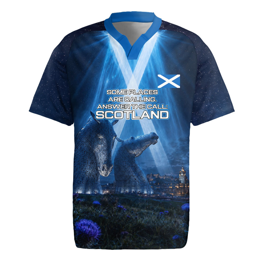 Scotland Kelpies And Unicorn UFO Rugby Jersey Sci-Fi Alien Abduction And Magic Legends