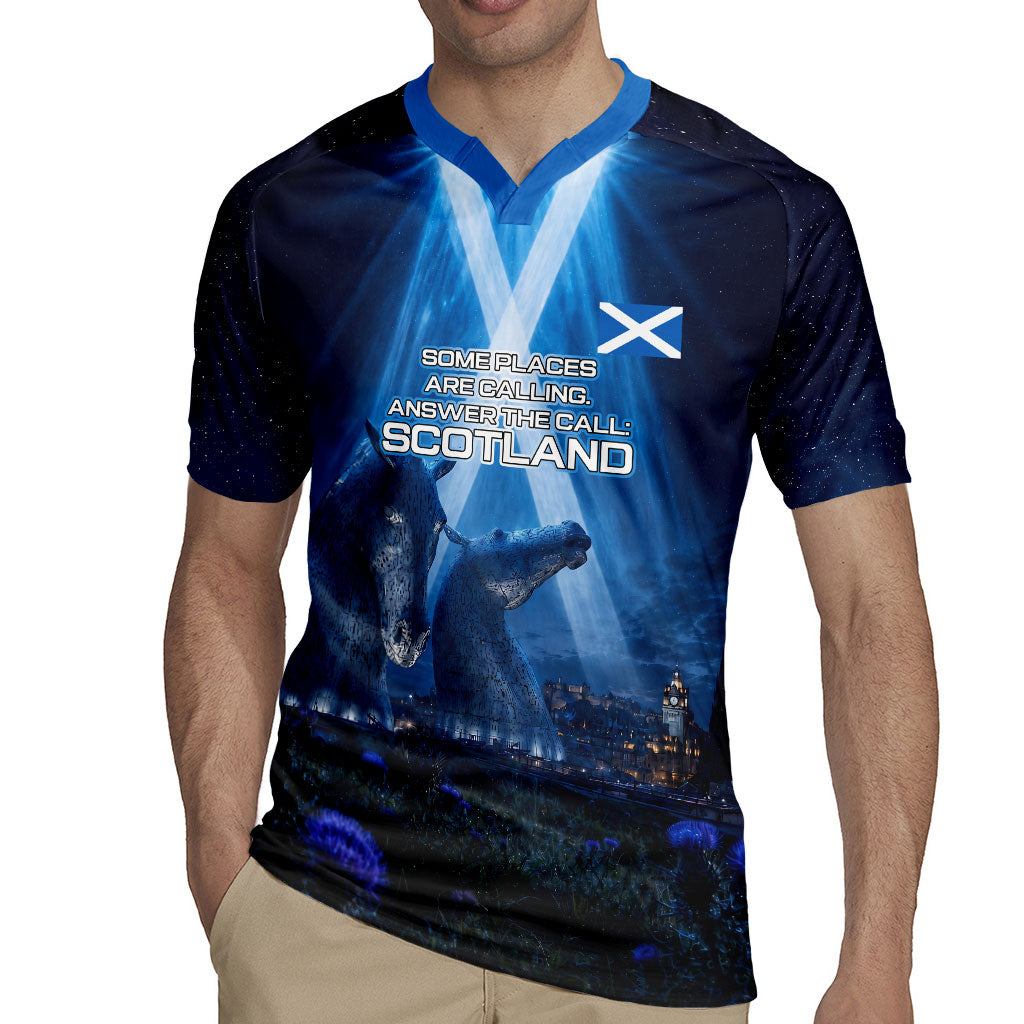Scotland Kelpies And Unicorn UFO Rugby Jersey Sci-Fi Alien Abduction And Magic Legends