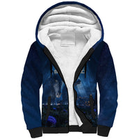 Scotland Kelpies And Unicorn UFO Sherpa Hoodie Sci-Fi Alien Abduction And Magic Legends