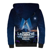 Scotland Kelpies And Unicorn UFO Sherpa Hoodie Sci-Fi Alien Abduction And Magic Legends