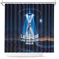 Scotland Kelpies And Unicorn UFO Shower Curtain Sci-Fi Alien Abduction And Magic Legends