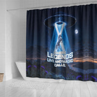 Scotland Kelpies And Unicorn UFO Shower Curtain Sci-Fi Alien Abduction And Magic Legends