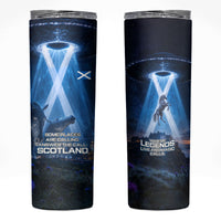 Scotland Kelpies And Unicorn UFO Skinny Tumbler Sci-Fi Alien Abduction And Magic Legends