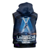 Scotland Kelpies And Unicorn UFO Sleeveless Hoodie Sci-Fi Alien Abduction And Magic Legends