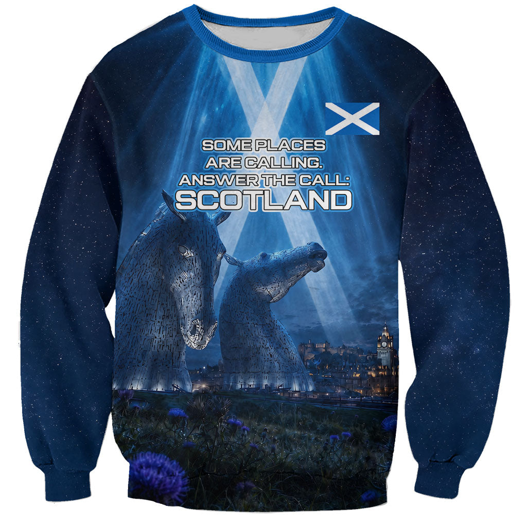 Scotland Kelpies And Unicorn UFO Sweatshirt Sci-Fi Alien Abduction And Magic Legends