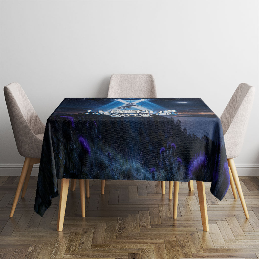 Scotland Kelpies And Unicorn UFO Tablecloth Sci-Fi Alien Abduction And Magic Legends