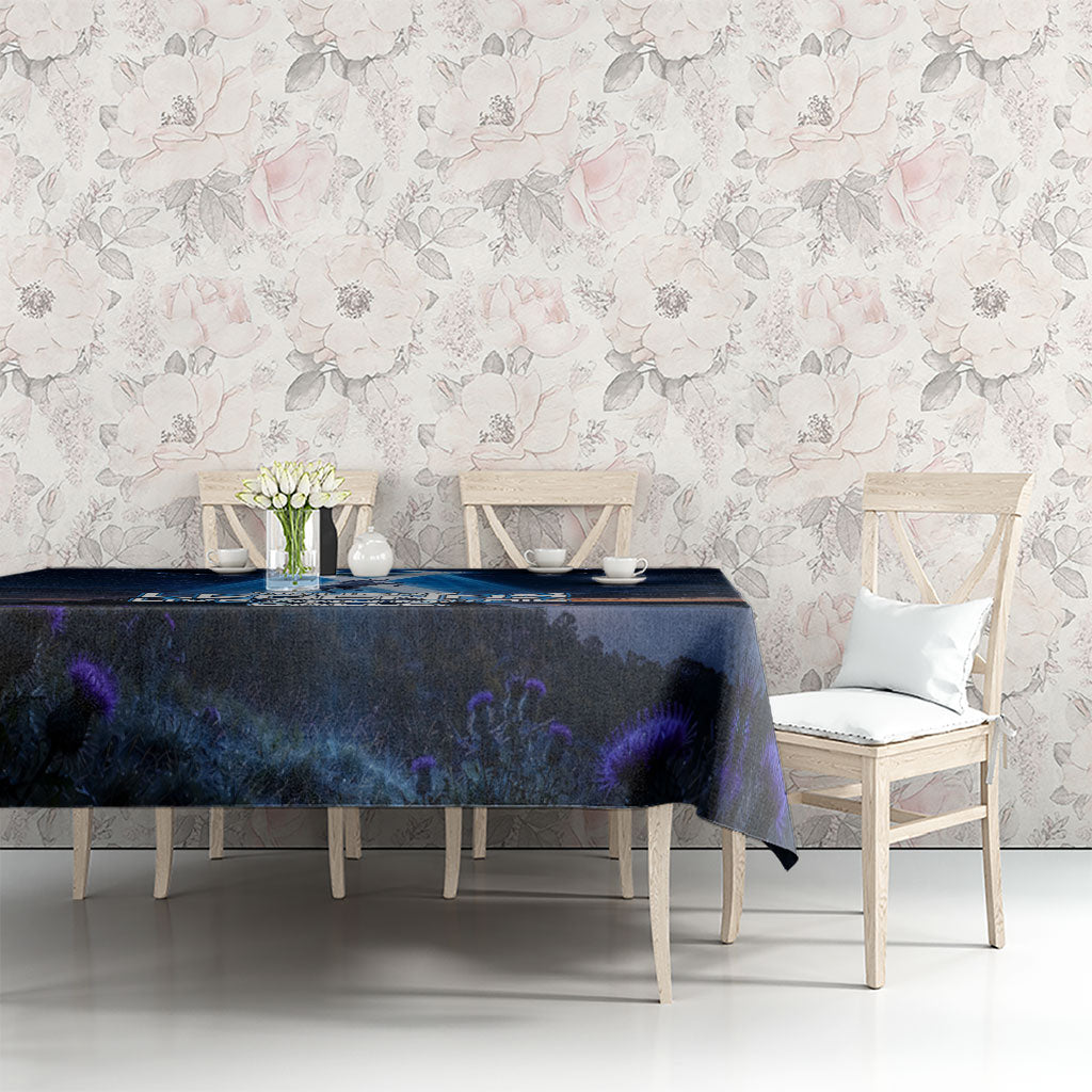 Scotland Kelpies And Unicorn UFO Tablecloth Sci-Fi Alien Abduction And Magic Legends