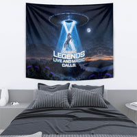 Scotland Kelpies And Unicorn UFO Tapestry Sci-Fi Alien Abduction And Magic Legends
