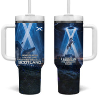 Scotland Kelpies And Unicorn UFO Tumbler With Handle Sci-Fi Alien Abduction And Magic Legends