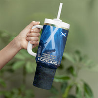 Scotland Kelpies And Unicorn UFO Tumbler With Handle Sci-Fi Alien Abduction And Magic Legends