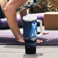 Scotland Kelpies And Unicorn UFO Tumbler With Handle Sci-Fi Alien Abduction And Magic Legends