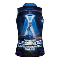 Scotland Kelpies And Unicorn UFO Women Sleeveless Polo Shirt Sci-Fi Alien Abduction And Magic Legends