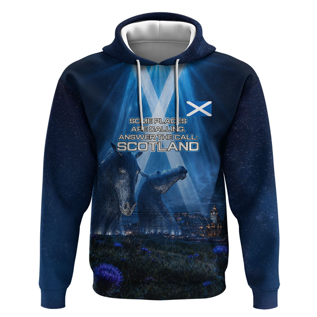 Scotland Kelpies And Unicorn UFO Zip Hoodie Sci-Fi Alien Abduction And Magic Legends