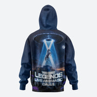 Scotland Kelpies And Unicorn UFO Zip Hoodie Sci-Fi Alien Abduction And Magic Legends