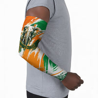 Personalized Ivory Coast Football Arm Sleeves Elephant Football Splatter Art