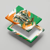 Personalized Ivory Coast Football Canvas Wall Art Elephant Football Splatter Art