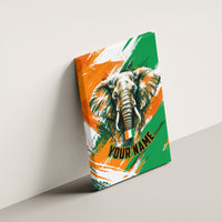 Personalized Ivory Coast Football Canvas Wall Art Elephant Football Splatter Art