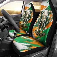 Personalized Ivory Coast Football Car Seat Cover Elephant Football Splatter Art