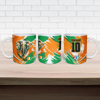 Personalized Ivory Coast Football Ceramic Mug Elephant Football Splatter Art