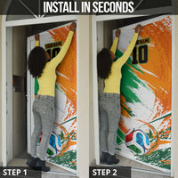 Personalized Ivory Coast Football Door Cover Elephant Football Splatter Art