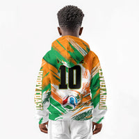 Personalized Ivory Coast Football Kid Hoodie Elephant Football Splatter Art