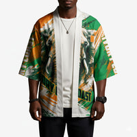 Personalized Ivory Coast Football Kimono Elephant Football Splatter Art