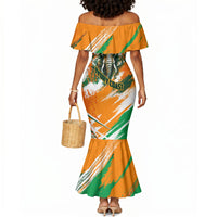 Personalized Ivory Coast Football Mermaid Dress Elephant Football Splatter Art