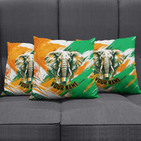 Personalized Ivory Coast Football Pillow Cover Elephant Football Splatter Art