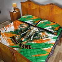 Personalized Ivory Coast Football Quilt Bed Set Elephant Football Splatter Art