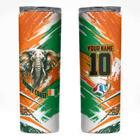 Personalized Ivory Coast Football Skinny Tumbler Elephant Football Splatter Art