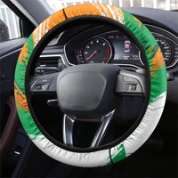 Ivory Coast Football Steering Wheel Cover Elephant Football Splatter Art