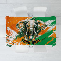 Personalized Ivory Coast Football Tablecloth Elephant Football Splatter Art