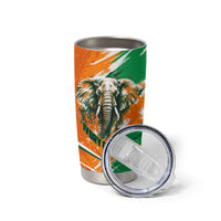 Personalized Ivory Coast Football Tumbler Cup Elephant Football Splatter Art