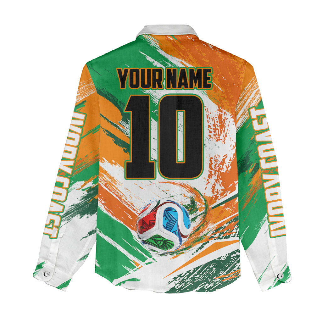 Personalized Ivory Coast Football Women Casual Shirt Elephant Football Splatter Art