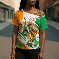 Personalized Ivory Coast Football Cross Shoulder Shirt African Elephant Trophy