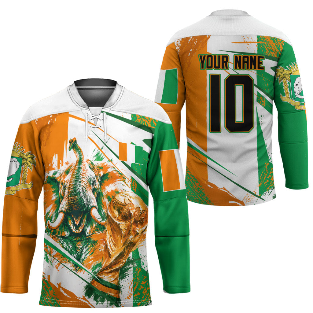 Personalized Ivory Coast Football Hockey Jersey African Elephant Trophy