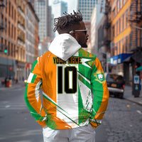 Personalized Ivory Coast Football Hoodie African Elephant Trophy