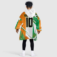 Personalized Ivory Coast Football Kid Wearable Blanket Hoodie African Elephant Trophy