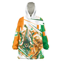 Personalized Ivory Coast Football Kid Wearable Blanket Hoodie African Elephant Trophy