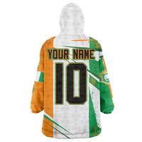 Personalized Ivory Coast Football Kid Wearable Blanket Hoodie African Elephant Trophy