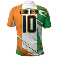 Personalized Ivory Coast Football Polo Shirt African Elephant Trophy