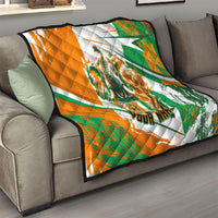 Personalized Ivory Coast Football Quilt African Elephant Trophy