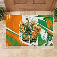 Personalized Ivory Coast Football Rubber Doormat African Elephant Trophy