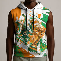 Personalized Ivory Coast Football Sleeveless Hoodie African Elephant Trophy