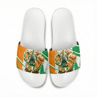 Personalized Ivory Coast Football Slide Sandals African Elephant Trophy