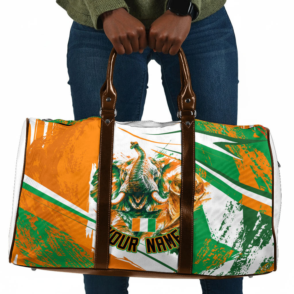 Personalized Ivory Coast Football Travel Bag African Elephant Trophy