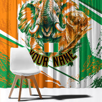 Personalized Ivory Coast Football Window Curtain African Elephant Trophy